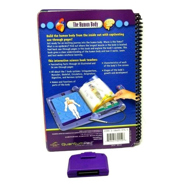 Quantum Leap Pad Lot of 2 Games Treasure Island & The Human Body W Books (K3) - Picture 4 of 5